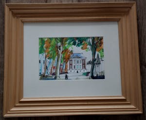 Buy Guus van Eck - Ingelijste aquarel: Mauritshuis den Haag? Bid from 150!