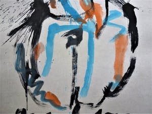 Anton Heyboer - Moeder en kind De oermoeder Mooie krachtige sierlijke kleurrijke schildering kopen? Bied vanaf 275!