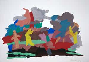 Henri Plaat - Gouache, Zonder titel (Groot) verkocht voor € 70!