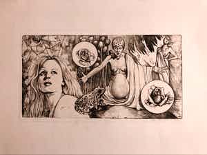 Ada Breedveld - Surrealistische ets Nieuw leven ? verkocht voor € 50!