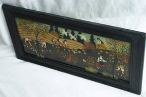 Renate Koblinger-Drobar - Achterglasschildering , Op een mooie herfstdag.. – ingelijst – ca 1980 kopen? Bied vanaf 45!