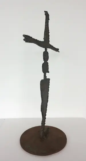 Albrecht Genin - Metalen sculptuur, Zwei Figuren balancieren kopen? Bied vanaf 500!