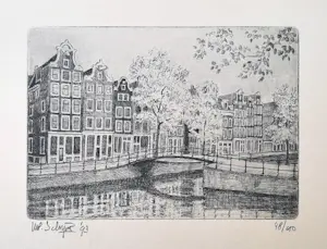 Michiel Schrijver - ets - Amsterdamse gracht - 21119 kaufen? Bieten Sie von 25!