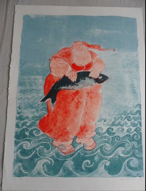 Ada Breedveld - Zeefdruk. Titel, " Sea Woman ". kopen? Bied vanaf 50!