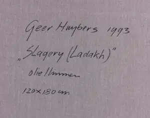 Geer Huybers - Olieverf op doek, Slagerij (Ladakh) (Zeer groot) kopen? Bied vanaf 100!