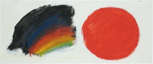 Eugene Brands - Abstracte gouache, Zon: een compositie - Ingelijst kopen? Bied vanaf 850!