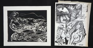 Joe Wols - Lot van één grafiek en één tekening, Zwart/wit kopen? Bied vanaf 1!