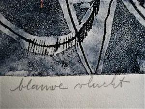 Kees Okx - Uit zijn beste jaar - 1969 - handgekleurde Litho - blauwe vlucht - oplage 100 kopen? Bied vanaf 38!