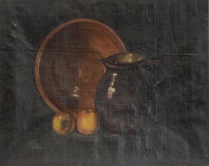 Niet of onleesbaar gesigneerd - Stilleven appels met schaal en kan kopen? Bied vanaf 10!