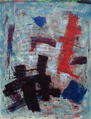Wim Motz - Abstracte compositie, litho kopen? Bied vanaf 30!