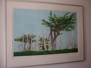 Sees Vlag - Zeefdruk: Bomen l'ile - Grande - 1971 kopen? Bied vanaf 60!