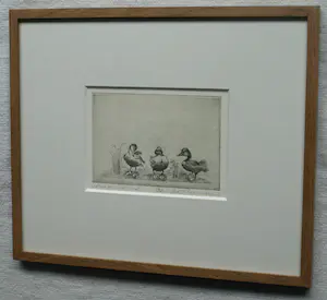 Christel Selmouni - Ingelijste ets , Drie eendjes , Kwik, Kwek & Kwak kopen? Bied vanaf 1!