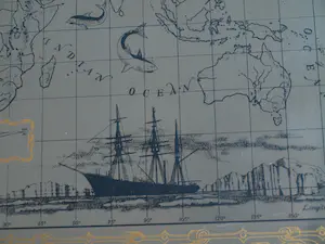Niet of onleesbaar gesigneerd - The Royal Geographical Society Silver Map, Franklin Mint – 1976 – Lijst, 51 x 70 kopen? Bied vanaf 1!
