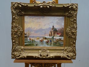 Albert Temming - Winterlandschap in een oude zware lijst. kopen? Bied vanaf 550!