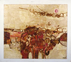 Jack Harden - Gemengde techniek op board, Verlangend landschap - Ingelijst kopen? Bied vanaf 1!