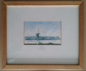 Joop Vermey - Molen aan rivier. kopen? Bied vanaf 1!