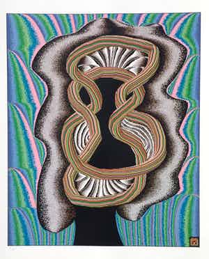 Shinkichi Tajiri - zeldzame knoop - gesigneerde computerprint - incl. originele bewaarmap verkocht voor € 150!