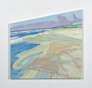 Paul Overhaus - Acryl op board, Geel strand kopen? Bied vanaf 50!