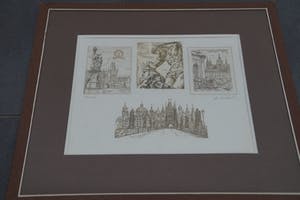 Niet of onleesbaar gesigneerd - Een vierluik met stadsgezichten van Praag kopen? Bied vanaf 1!