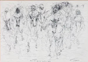 Niet of onleesbaar gesigneerd - Pentekening, Piano et orchestre N°3 - Ingelijst kopen? Bied vanaf 20!