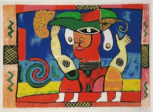 Clemens Briels - Kleurenzeefdruk WOMAN WITH UMBRELLA... kopen? Bied vanaf 110!