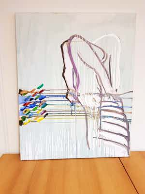 Hannes Postma - Vrouw in gouden lijst verkocht voor € 75!