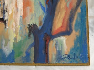 Klaas Pijlman - Olieverf op papier , Bos – 1968 kopen? Bied vanaf 35!