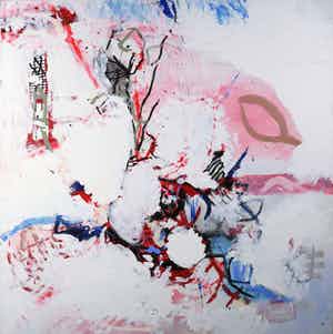 Rachid Ben Ali - Acryl op doek, Zonder titel (Groot) verkocht voor € 300!