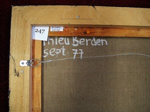 Mathieu Berden - 1977 - Krachtig Abstract Olieverf "Vierkant in Rood,Blauw en Goud" gesigneerd kopen? Bied vanaf 175!