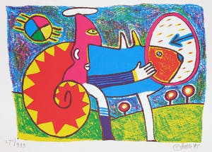 Clemens Briels - Zeefdruk, Kameleon kopen? Bied vanaf 1!