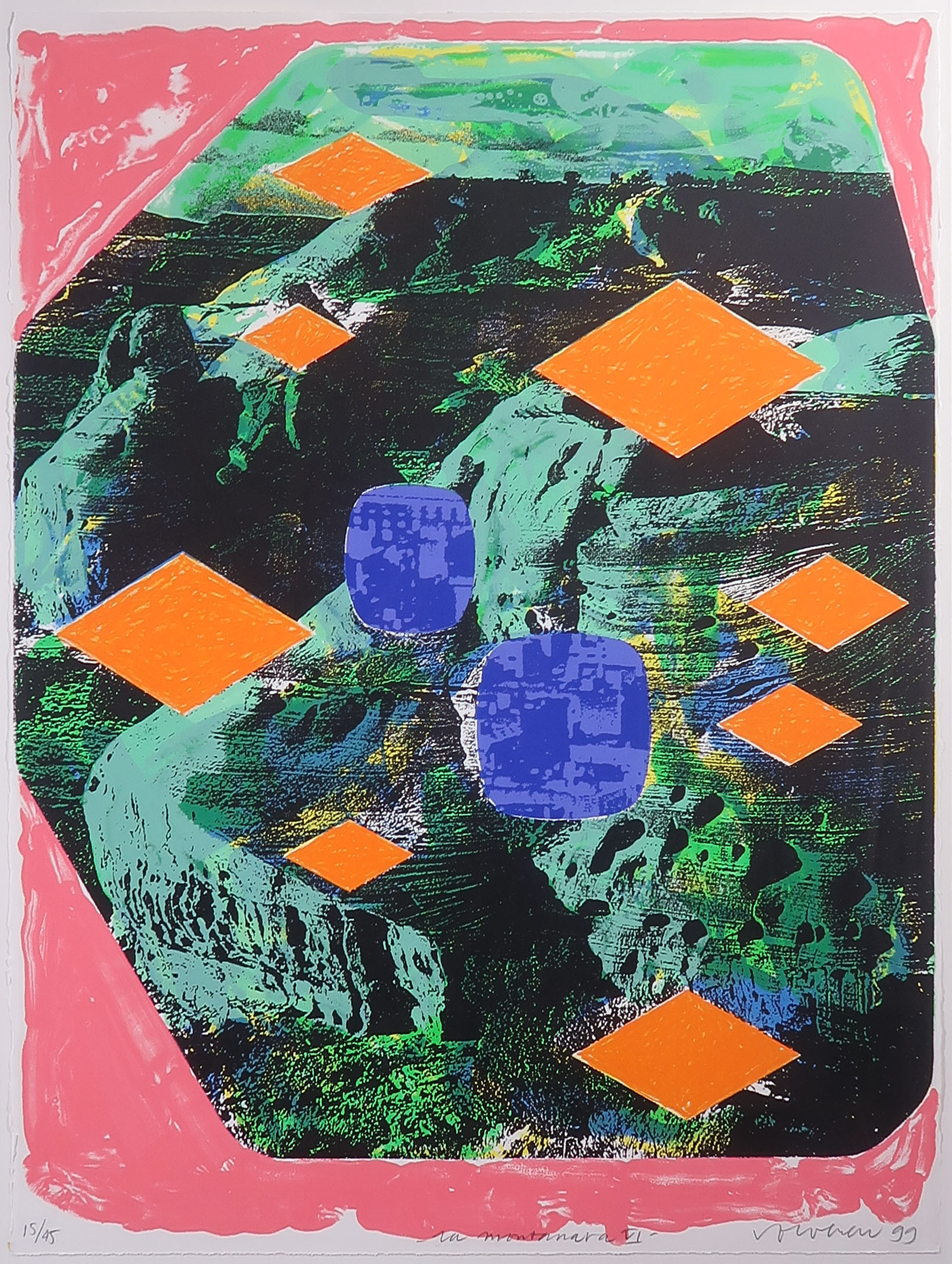 Jelis van Dolderen - Zeefdruk, La Montanara VI - Ingelijst (Groot) kopen? Bied vanaf 50!