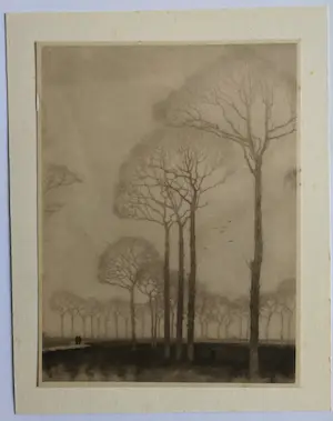 Jan Mankes - Bomenrij. Heliogravure. kopen? Bied vanaf 1!