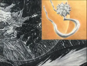 Rein van Briemen - "Vormdoorbreking" | surrealistische pasteltekening (1981) - ingelijst kopen? Bied vanaf 59!