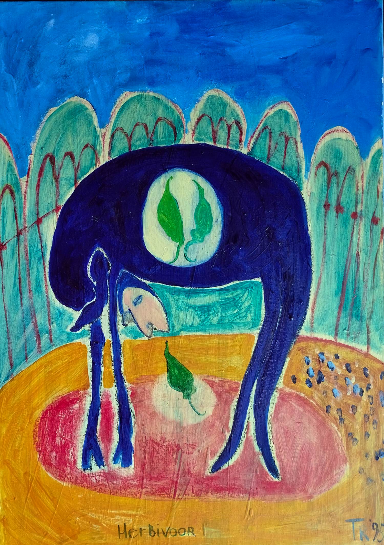 Tamar Rubinstein - Herbivoor -olieverf 1995- verkocht voor € 90!