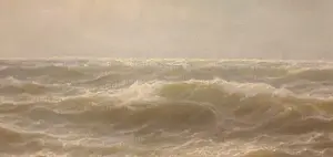 Andre Gignac - Zee met wolken - 1 meter breed! Met lijst erbij 1 meter 19 centimeter kopen? Bied vanaf 175!