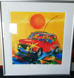 Ad Verstijnen - Mini Cooper in mooie lijst verkocht voor € 135!