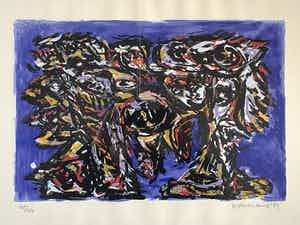 Theo Wolvecamp - Abstractie in blauw verkocht voor € 125!