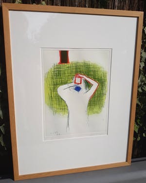 Roger Raveel - De fotografe, aquatint ets (netjes ingelijst) kopen? Bied vanaf 750!