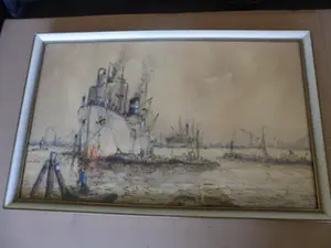 Wim Bos - Gemende Techniek. Gezicht op bedrijvige Maashaven. kopen? Bied vanaf 80!