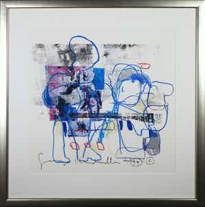 George Heidweiller - Gemengde techniek, Zonder titel - Ingelijst verkocht voor € 120!