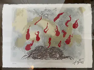Antoni Tapies - Cabellos y llamas - 1987 - drukgesigneerde litho kopen? Bied vanaf 55!