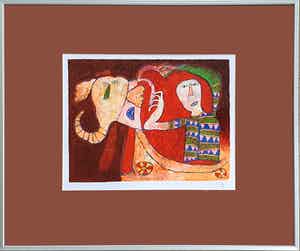 Shahid Parvez - Zonder titel | Ingelijst verkocht voor € 55!