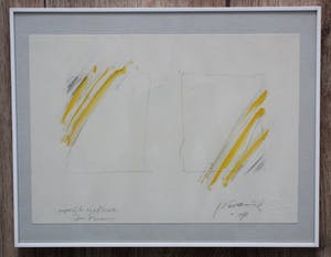 Gerard Verdijk - Ingelijste acryl op papier: Opposite yellows with /without Yellow - 1981 kopen? Bied vanaf 295!