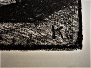 Herman Kruyder - Grote Houtsnede - Stilleven "Rozen takken" - gesigneerd in blok kopen? Bied vanaf 20!