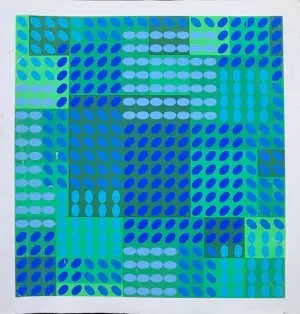 Victor Vasarely - zeefdruk - Compositie met Stippen - ingelijst - 26058 kopen? Bied vanaf 150!