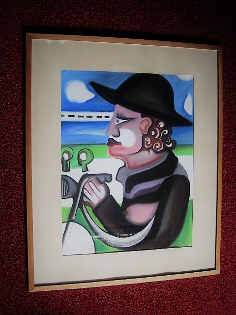 Wim Hendriks - Bijzonder Pastel van Noord Hollandse Expressionist "streng gelovige op fiets" kopen? Bied vanaf 1!