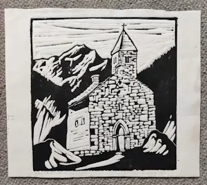 Eugene Lucker - Zwitsers berglandschap met kerkje kopen? Bied vanaf 25!