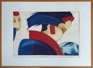 Dana Andreev - Kleurenets: 'Looking back' (1995) - Ingelijst kopen? Bied vanaf 145!