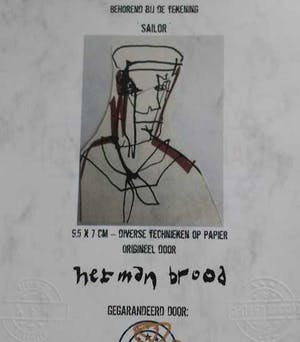 Herman Brood - tekening, Sailor, ingelijst + HB-M certificaat kopen? Bied vanaf 180!