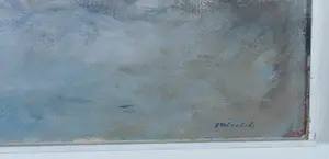 Jan Miechels - Acryl op paneel, Bergen en wolken - Ingelijst kopen? Bied vanaf 1!